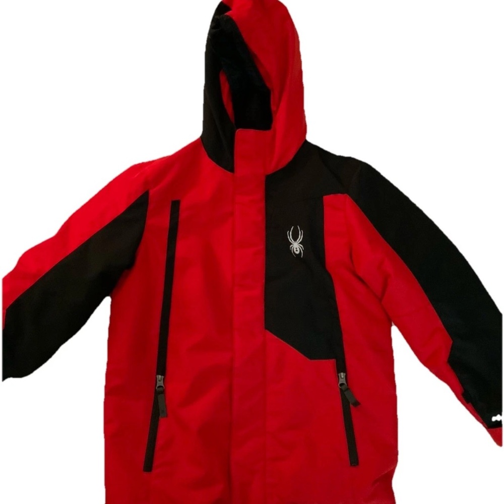 Boys/Kids Spyder Brand Winter Insulated Black and Red Ski/Snow Jacket-Size 8
